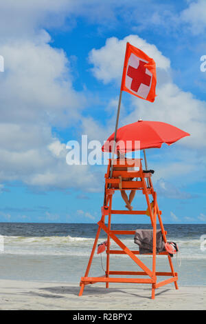 La vita della stazione di guardia sulla Spiaggia di Jacksonville nella Duval County, Florida Foto Stock