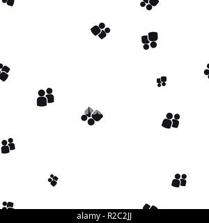 Icona due sagome di persone seamless pattern. Semplice illustrazione vettoriale. Isolato su uno sfondo bianco. Illustrazione Vettoriale