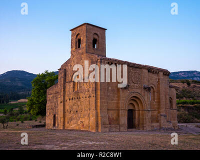 Románica Ermita de Santa María de la piscina. San Vicente de la Sonsierra. La Rioja. España Foto Stock