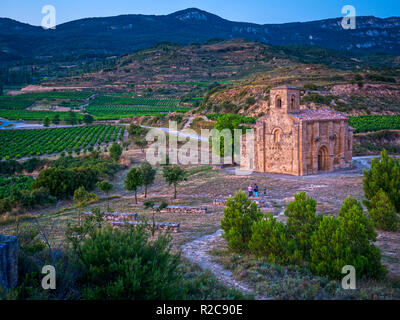 Románica Ermita de Santa María de la piscina. San Vicente de la Sonsierra. La Rioja. España Foto Stock