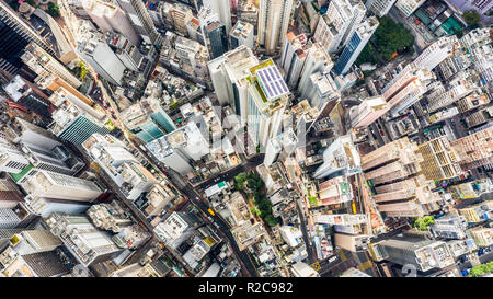 Vista aerea del centro di Hong Kong Foto Stock