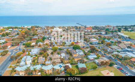 Vista aerea di Frankston, Victoria, Australia Foto Stock