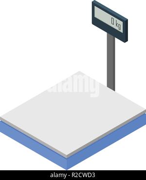 Scale di magazzino icona. Vista isometrica del magazzino scale icona vettore per il web design isolato su sfondo bianco Illustrazione Vettoriale