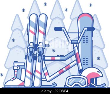 Sport invernali illustrazione Illustrazione Vettoriale