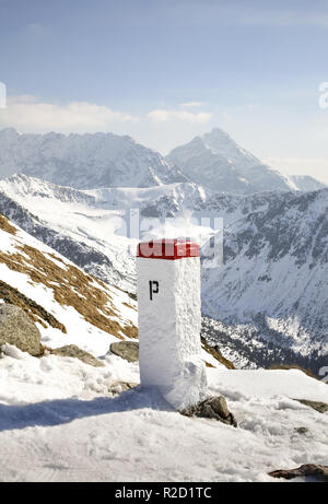 Posto di frontiera nei Monti Tatra vicino a Zakopane. Polonia Foto Stock