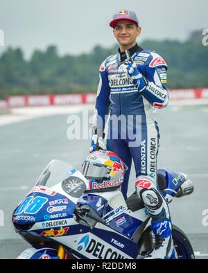 Cheste,Valencia. Spagna.18 novembre 2018. GP Comunitat Valenciana Moto GP. Jorge Martín moto 3 rider e 2018 campione del mondo. Credito: rosdemora/Alamy Live News Foto Stock