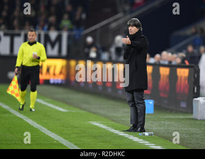 Gelsenkirchen (Germania). Xix Nov, 2018. Allenatore Joachim Loew (Germania). GES/calcio/Nazioni League: Germania - Paesi Bassi, 19.11.2018 Calcetto: Nazioni League: vs Germania Paesi Bassi, Gelsenkirchen, Novembre 19, 2018 | Utilizzo di credito in tutto il mondo: dpa/Alamy Live News Foto Stock