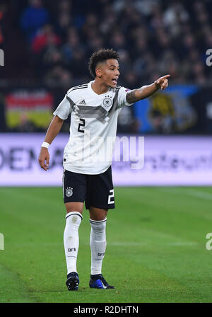 Gelsenkirchen (Germania). Xix Nov, 2018. Thilo Kehrer (Germania) mostra. GES/calcio/Nazioni League: Germania - Paesi Bassi, 19.11.2018 Calcetto: Nazioni League: vs Germania Paesi Bassi, Gelsenkirchen, Novembre 19, 2018 | Utilizzo di credito in tutto il mondo: dpa/Alamy Live News Foto Stock