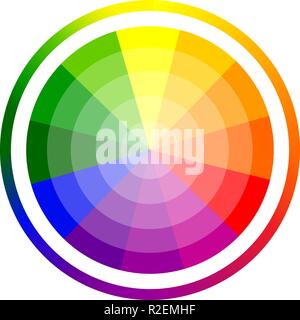 Illustrazione Vettoriale di colore cerchio di dodici colori. La gradazione di colori nel cerchio. Illustrazione Vettoriale