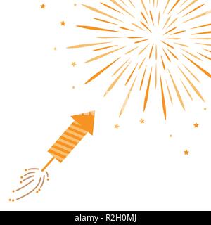 Petardo e fuochi d'artificio isolato su sfondo bianco illustrazione vettoriale EPS10 Illustrazione Vettoriale