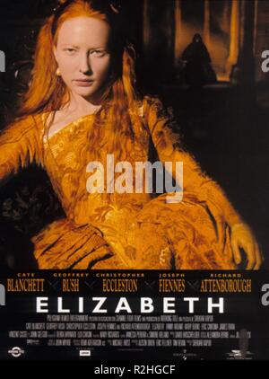 Elizabeth Anno : 1998 UK / USA Direttore : Shekhar Kapur Cate Blanchett film poster (USA) Foto Stock