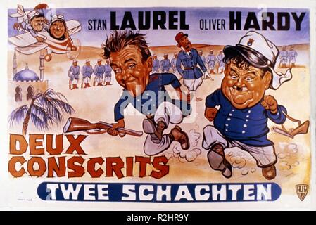 The Flying Deuces Anno : 1939 USA Direttore : Edward Sutherland Stan Laurel e Oliver Hardy poster (Bel) Foto Stock