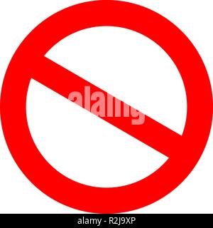 Divieto. rosso segno proibito sulla isolato sullo sfondo bianco. Illustrazione Vettoriale