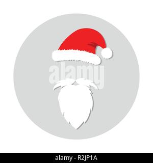 Accessori Berretto di Babbo Natale e la barba illustrazione vettoriale EPS10 Illustrazione Vettoriale