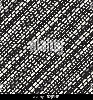 Bianco e nero arrotondato irregolari linee tratteggiate Pattern. Un moderno Illustrazione Vettoriale