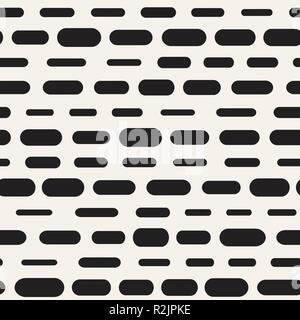 Bianco e nero arrotondato irregolari linee tratteggiate Pattern. Un moderno Illustrazione Vettoriale