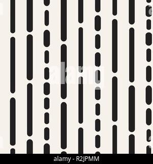 Bianco e nero arrotondato irregolari linee tratteggiate Pattern. Un moderno Illustrazione Vettoriale