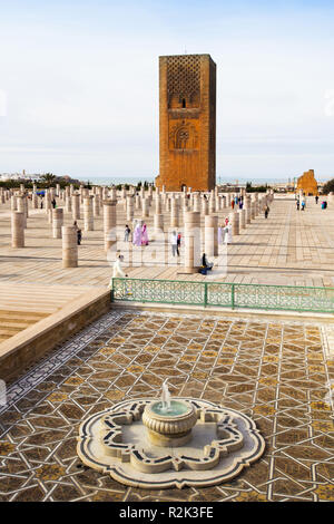 Il Marocco, Rabat, Torre Hassan, Foto Stock