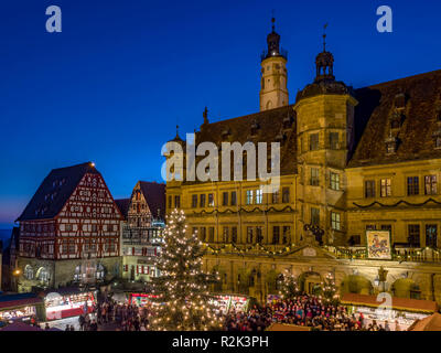 Mercatino di Natale di Rothenburg ob der Tauber, Germania Foto Stock