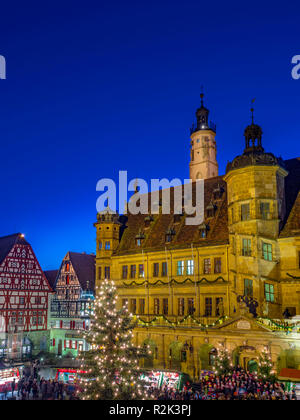 Mercatino di Natale di Rothenburg ob der Tauber, Germania Foto Stock