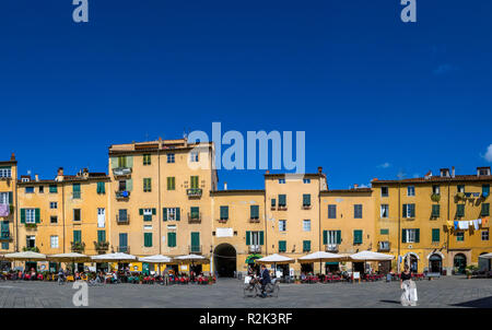 Piazza Anfiteatro, Lucca, Toscana, Italia, Europa Foto Stock