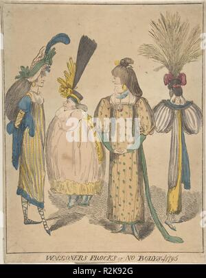 Frocks Wagoners o no Bodys del 1795. Artista: Anonimo, britannici del XVIII secolo. Dimensioni: foglio: 14 9/16 x 11 3/16 in. (37 x 28,4 cm). Editore: Samuel William Fores (British, 1761-1838). Data: 4 agosto 1795. Museo: Metropolitan Museum of Art di New York, Stati Uniti d'America. Foto Stock