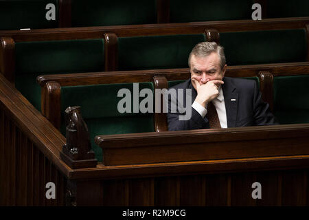 Piotr Glinski a Varsavia in Polonia il 15 dicembre 2017 Foto Stock
