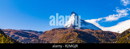 La Svizzera, nel cantone del Vallese, Zermatt e il Cervino, panorama Foto Stock