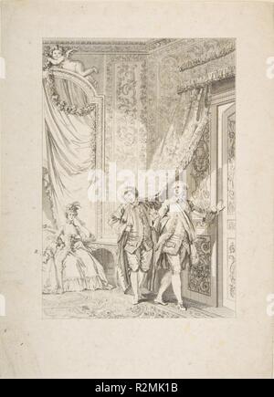 Le Magnifique, da Contes et nouvelles en vers par Jean de La Fontaine. A Parigi, de l'imprimerie de P. Didot, l'an III de la République, 1795. Artista: Dopo Jean Honoré Fragonard (francese, Grasse 1732-1806 Parigi); Jean-Baptiste Tilliard (francese, 1740?-1813). Autore: Jean de La Fontaine (francese, Château-Thierry 1621-1695 Paris). Dimensioni: foglio: 10 1/2 x 7 5/8 in. (26,7 × 19,3 cm). Editore: Pierre Didot l'ainé (Francese, 1761-1853). Serie/Portafoglio : Contes et nouvelles en vers par Jean de La Fontaine. A Parigi, de l'imprimerie de P. Didot, l'an III de la République, 1795. Data: 1795. Muse Foto Stock