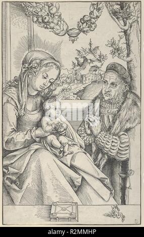 Federico il Saggio in preghiera davanti la Vergine e il bambino. Artista: Lucas Cranach il Vecchio (tedesco, Kronach 1472-1553 Weimar). Dimensioni: foglio: 14 7/16 x 8 7/8 in. (36,6 x 22,6 cm). Data: 1490-1553. Museo: Metropolitan Museum of Art di New York, Stati Uniti d'America. Foto Stock