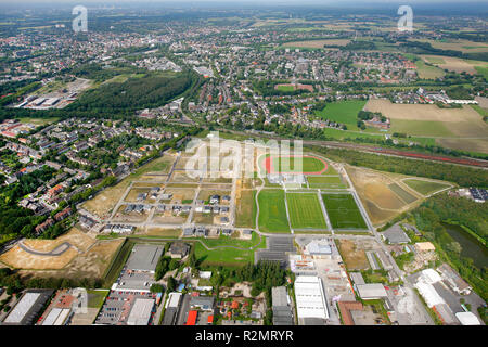 Vista aerea, Maybacher Heide cantiere, Recklinghausen, la zona della Ruhr, Renania settentrionale-Vestfalia, Germania, Europa Foto Stock