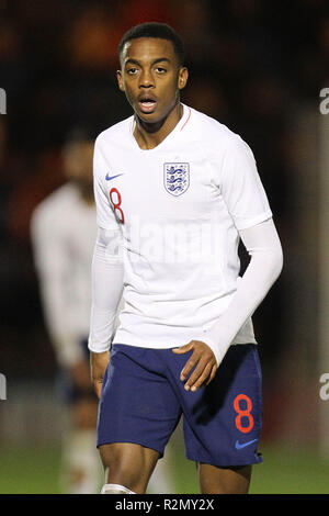 Willock Giuseppe d'Inghilterra durante la International amichevole tra Inghilterra U20 e Germania U20 a JobServe Comunità Stadium il 19 novembre 2018 a Colchester, Inghilterra. (Foto di Matt Bradshaw/phcimages.com) Foto Stock