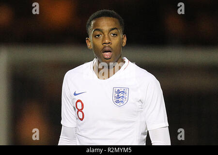 Willock Giuseppe d'Inghilterra durante la International amichevole tra Inghilterra U20 e Germania U20 a JobServe Comunità Stadium il 19 novembre 2018 a Colchester, Inghilterra. (Foto di Matt Bradshaw/phcimages.com) Foto Stock