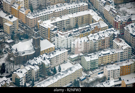 Vista aerea, neve, camion, Hagen, Renania settentrionale-Vestfalia, Germania, Europa Foto Stock