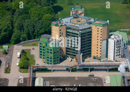 Vista aerea, industria farmaceutica, impianto chimico, Bayer Schering impianto Bergkamen, chimica, Bergkamen, zona della Ruhr, Renania settentrionale-Vestfalia, Germania, Europa Foto Stock