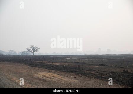 Danni da fuoco alle case distrutte nel fuoco di campo Novembre 17, 2018 in paradiso, California. Foto Stock