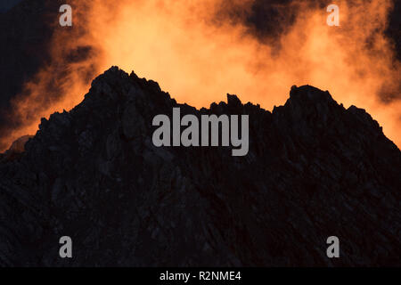 Atmosfera mattutina sulla montagna Schesaplana, Rätikon Mountain Range, Vorarlberg, Austria Foto Stock