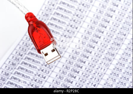 Cavo USB rosso Foto Stock