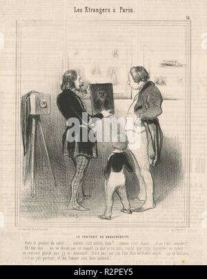 Le Portrait au daguéréotype. Datazione: XIX secolo. Medium: litografia. Museo: National Gallery of Art di Washington DC. Autore: Honoré Daumier. Foto Stock