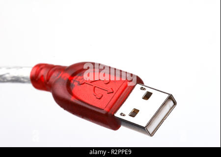 Cavo USB rosso Foto Stock