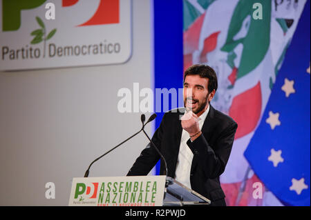 L'Italia. 17 Nov, 2018. Maurizio Martina durante il Partito Democratico (PD) Assemblea nazionale presso l'Hotel Ergife, 17 novembre 2018, Roma Credito: Silvia Loré/Pacific Press/Alamy Live News Foto Stock