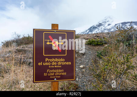 Nessun segno di drone in un parco nazionale in Argentina Foto Stock