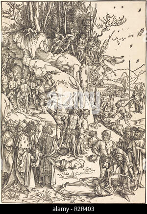 Il Martirio dei Diecimila. Data: c. 1496/1497. Medium: xilografia. Museo: National Gallery of Art di Washington DC. Autore: Dürer, Albrecht. ALBRECHT Dürer. Foto Stock