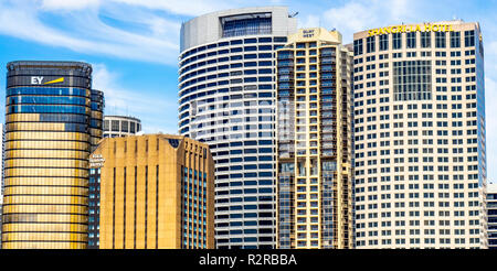 Torri di uffici nella skyline di CBD di Sydney NSW Australia. Foto Stock