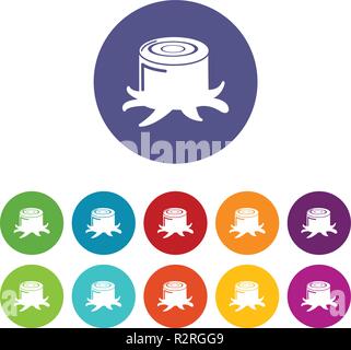 Moncone set di icone a colori del vettore Illustrazione Vettoriale