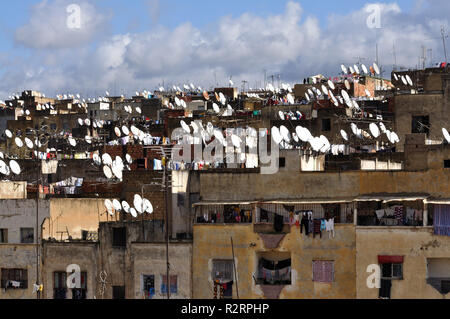 Quartiere residenziale di Fez, Marocco Foto Stock