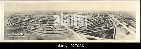 Una fotografia aerea di Fort Custer prese attraverso il kite in 1910. Sette anni più tardi, 100.000 Michigan servicemembers passerebbe attraverso qui per combattere nella prima guerra mondiale. Foto Stock