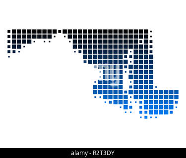 Mappa di maryland Foto Stock