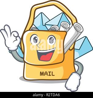 Va bene il sacchetto con forma mail cartoon Illustrazione Vettoriale