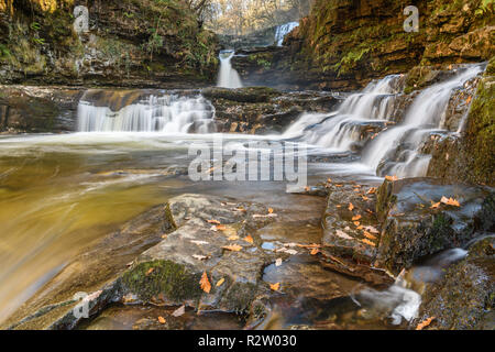 Cascate nel Parco Nazionale di Brecon Beacons in Galles Foto Stock